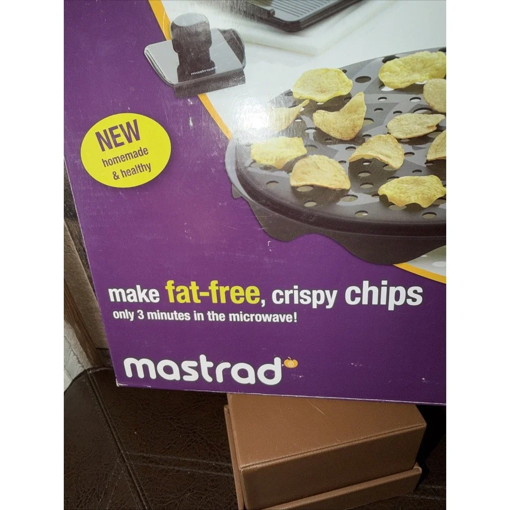 Mastrad TopChips Kit Microwave Potato Fruit Chips Maker & Food Slicer Set NIB
